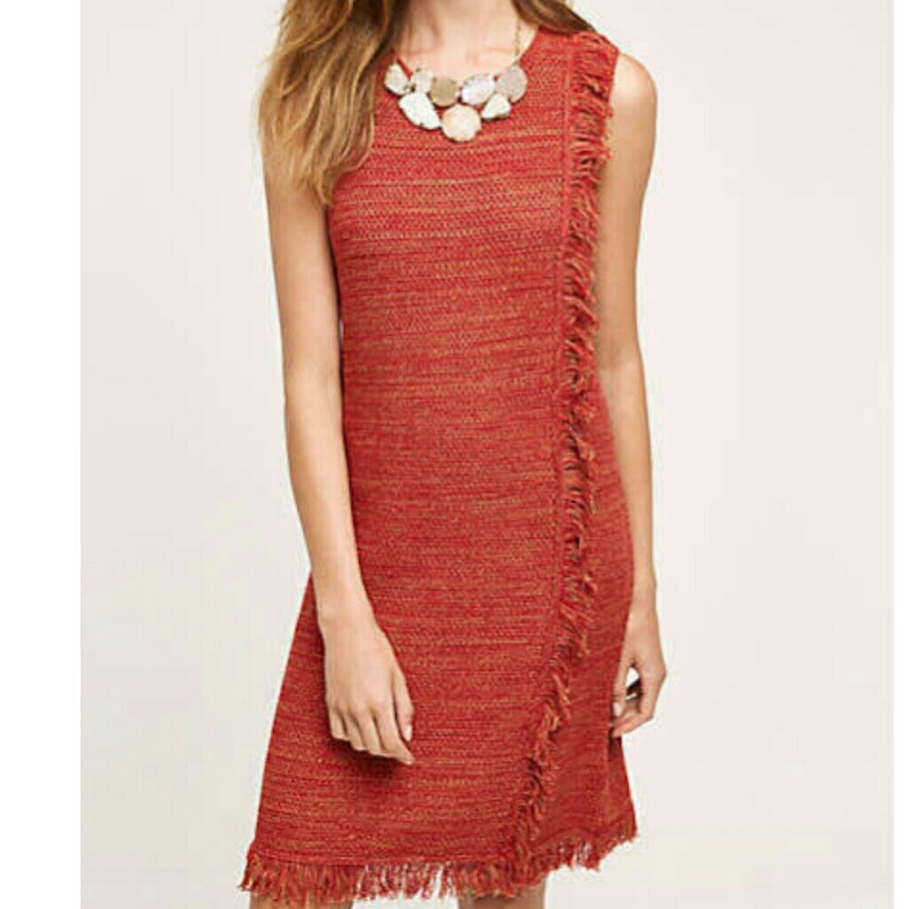 Anthropologie Holding horses red motif dress