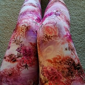 Pink Floral Leggings