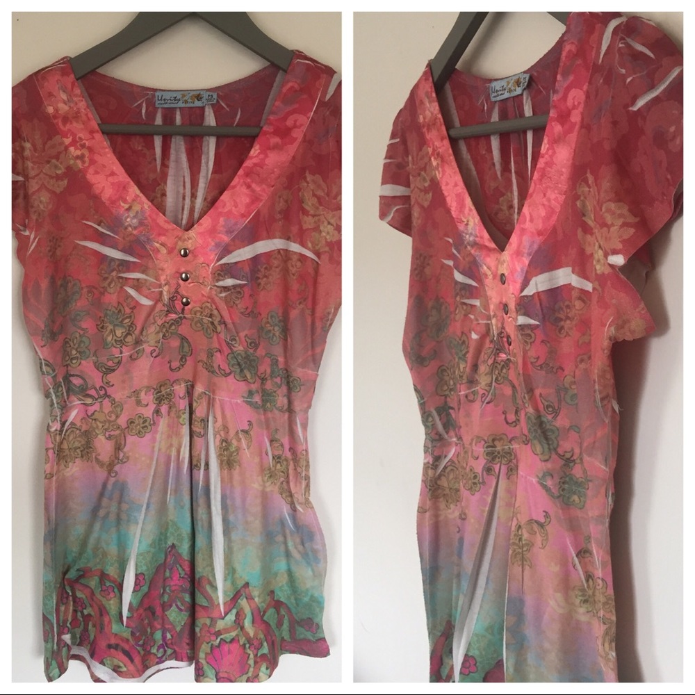 ❌SOLD❌ UNITY WORLD WEAR  Cute Boho Top/Tunic
