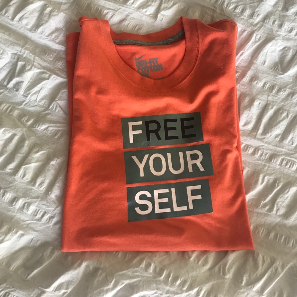 Orange/coral Nike dry fit tee