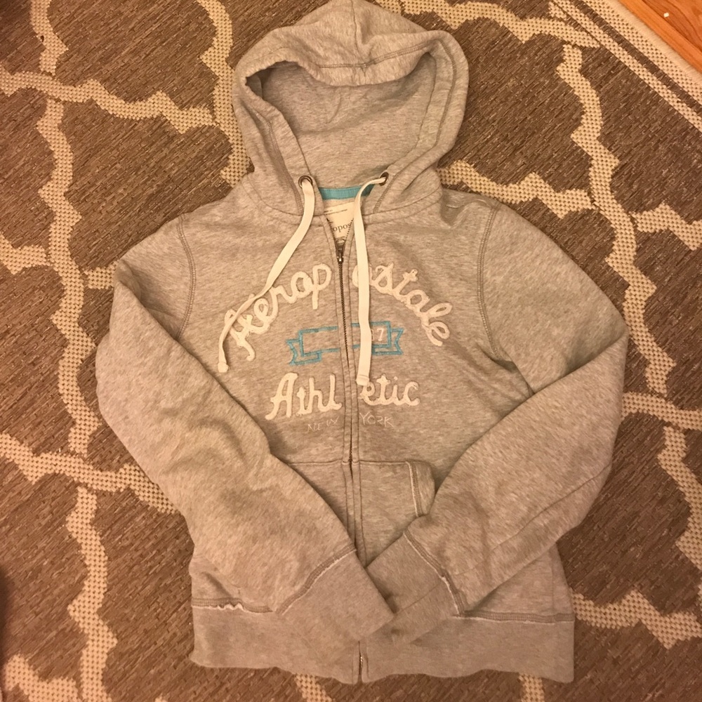 Aeropostale Gray Full Zip Sweatshirt Hoodie