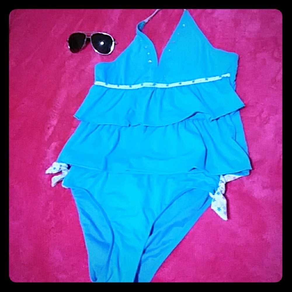 Blue Children's bathing 2 piece tankini