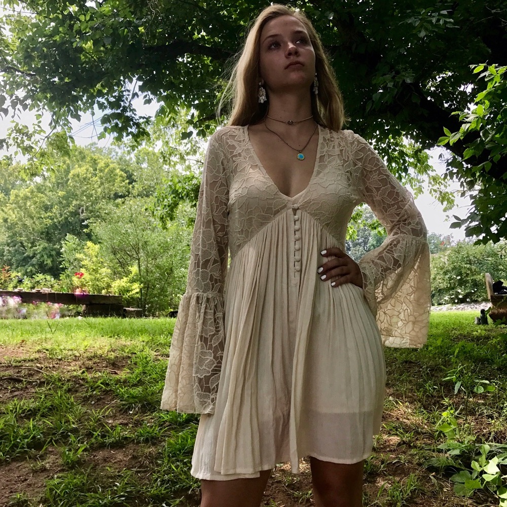 Free People With Love From India Mini Dress Tea S