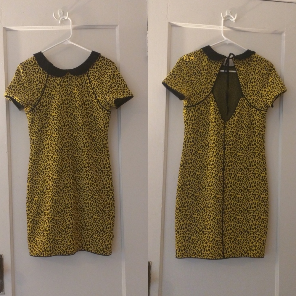 🐆 Yellow Leopard Print Dress