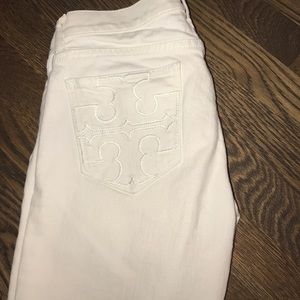 White Tory Burch Super Skinny Jeans Size 27