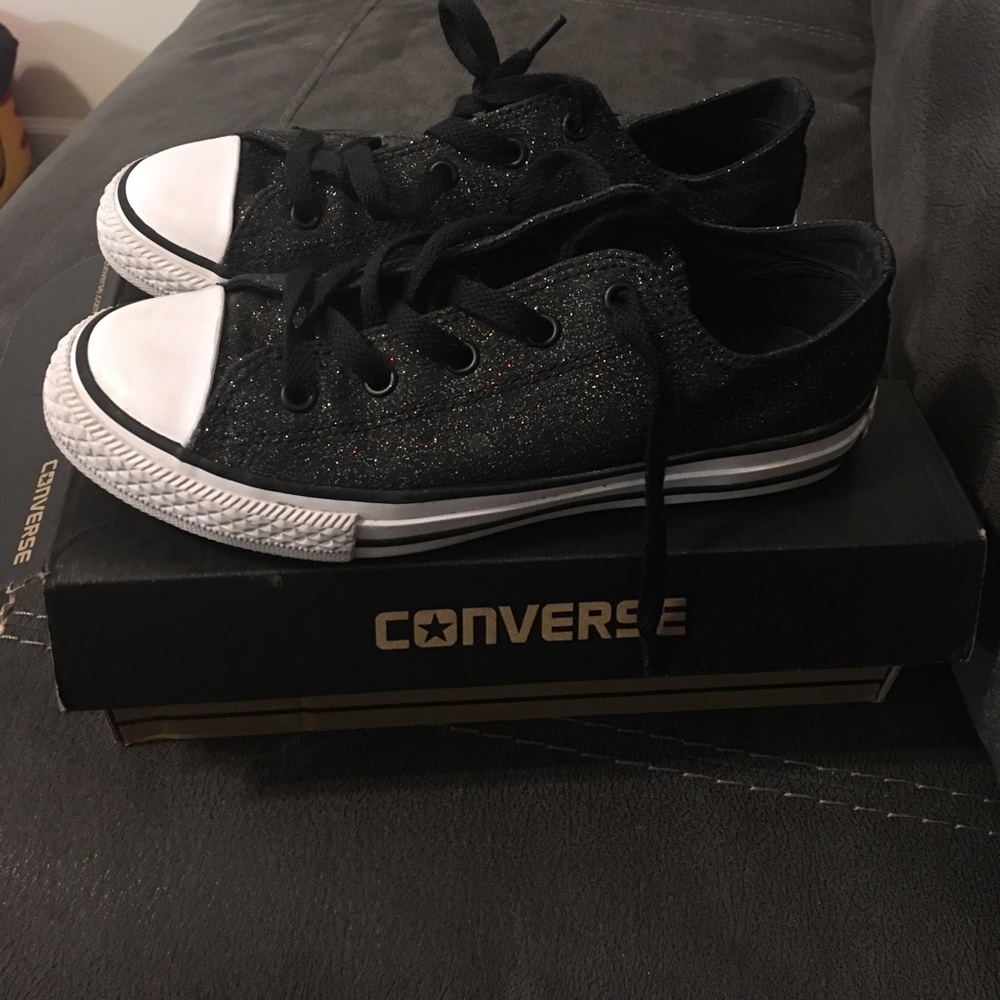 Black glitter converse
