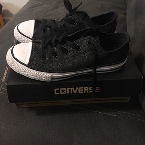 Black glitter converse