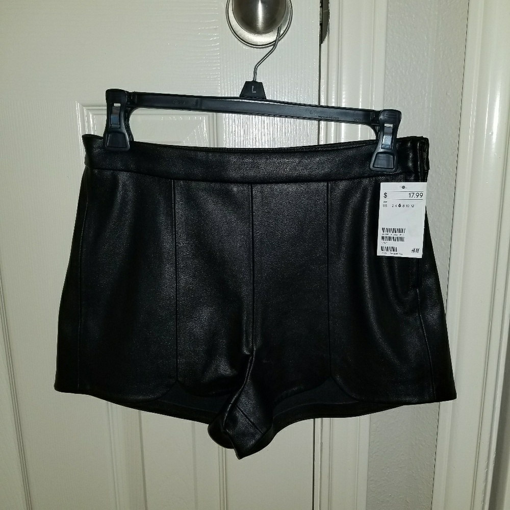 Faux leather shorts