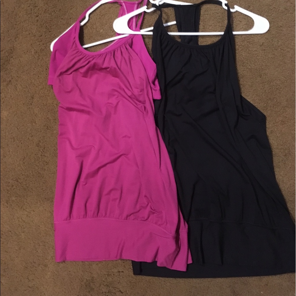 Two size 8 luluemon "no limits" tank tops