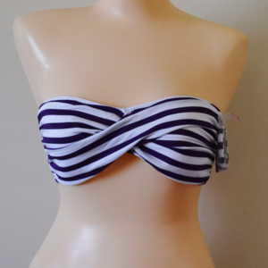NWT Mossimo Bikini Top Twist Striped Removable Pad