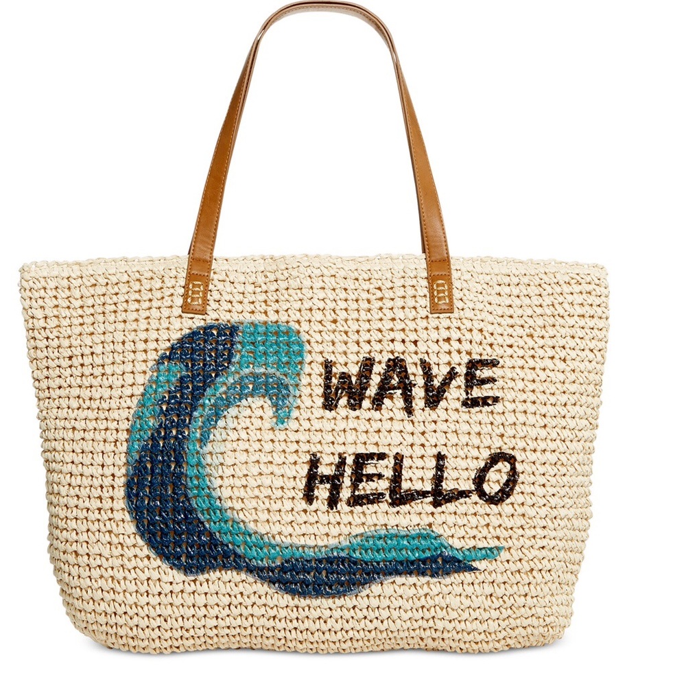 New Wave Hello Straw Beach Bag Tote! 🌊 - Picture 1 of 3