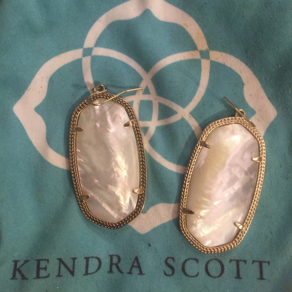 White opal Kendra Scott Danielle earrings