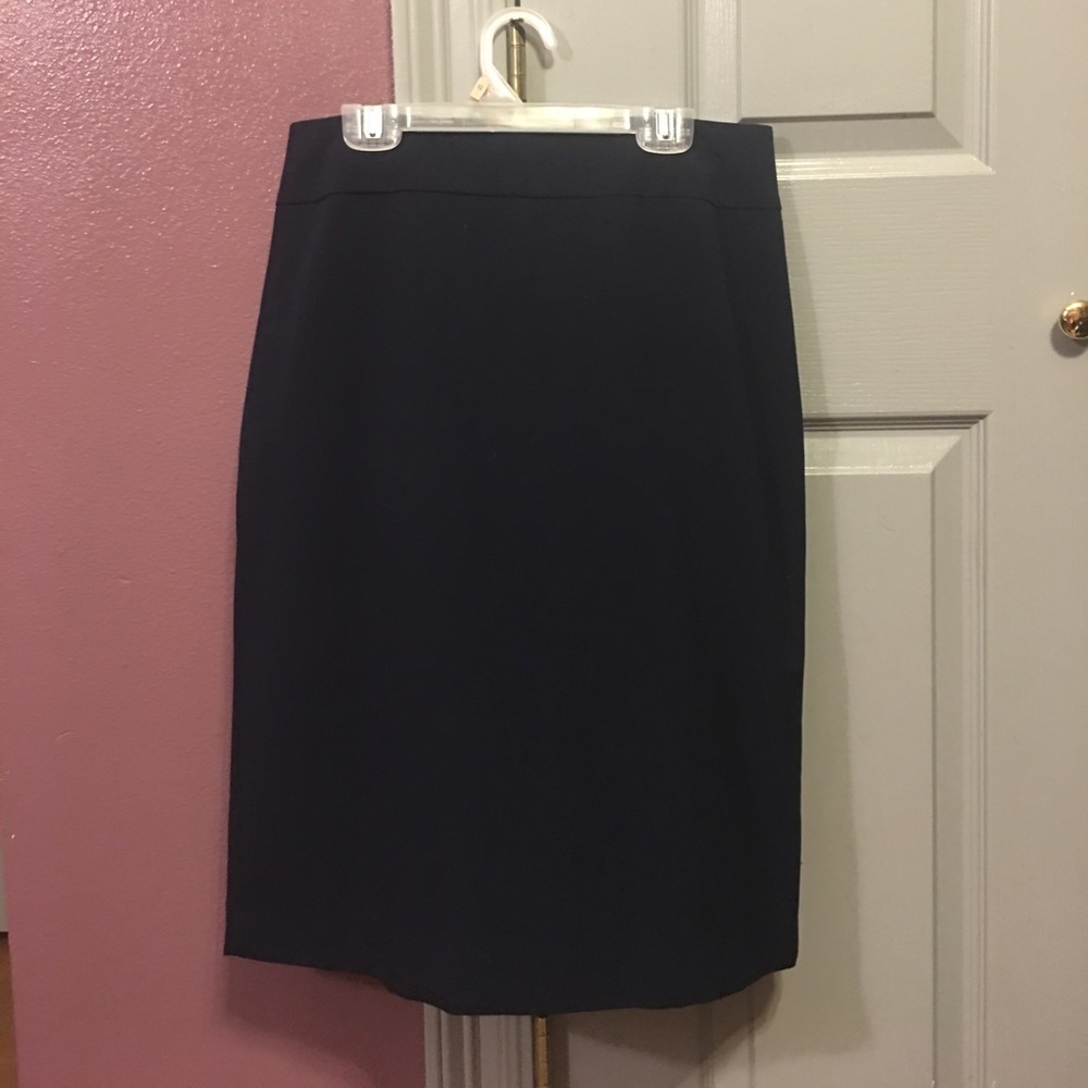 Navy business straight skirt knee-length