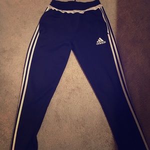 Black and white adidas sport pants