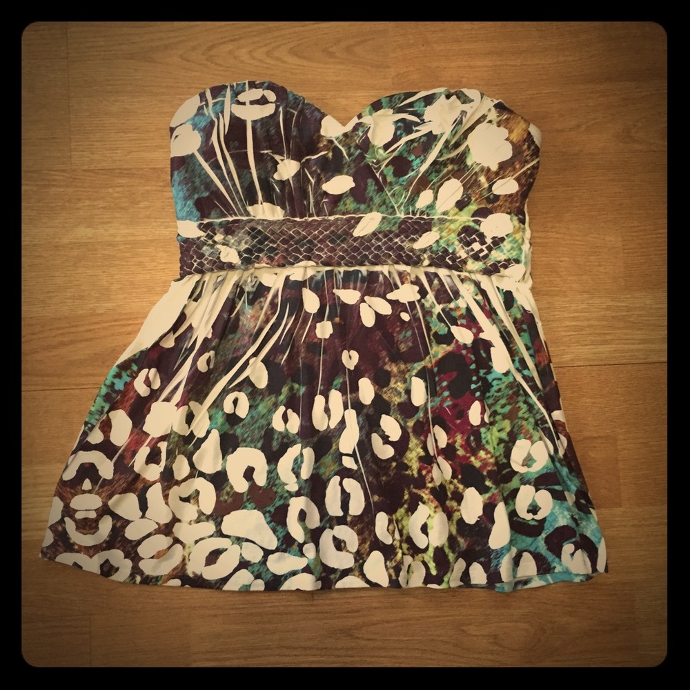 🌟Tropical Strapless Top