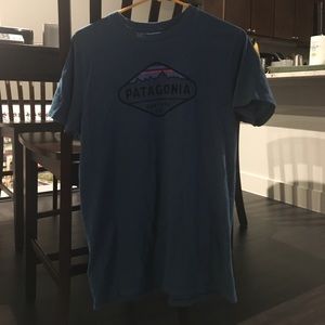 Blue Patagonia shirt.