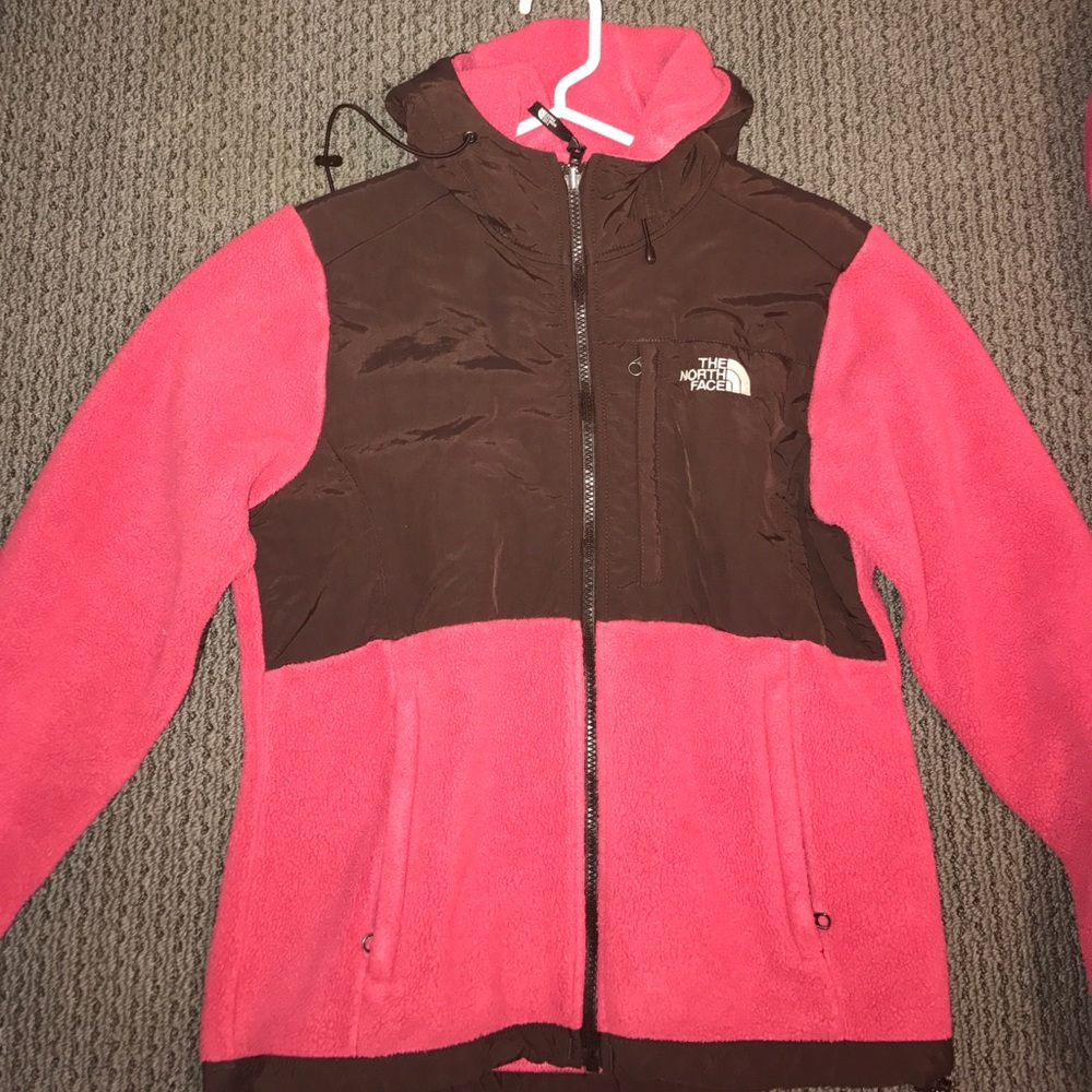 Raspberry north face jacket