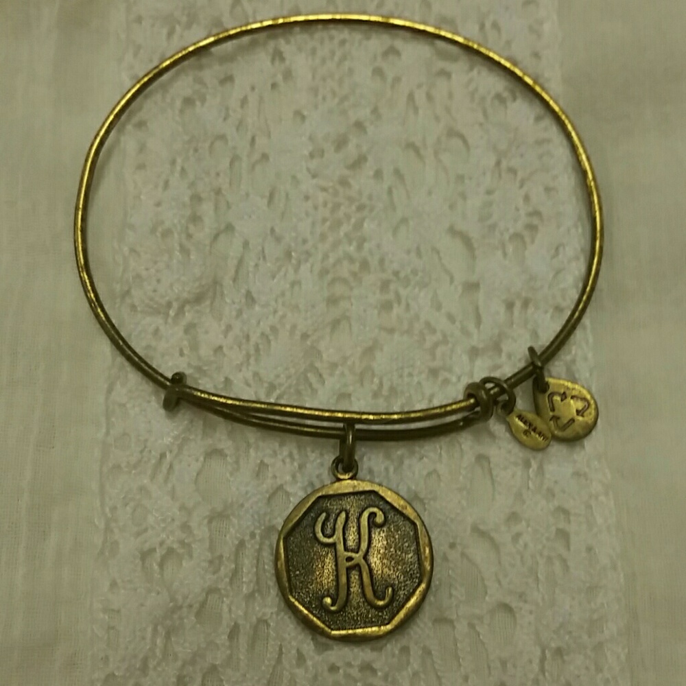 Alex & Ani gold "K" bracelet