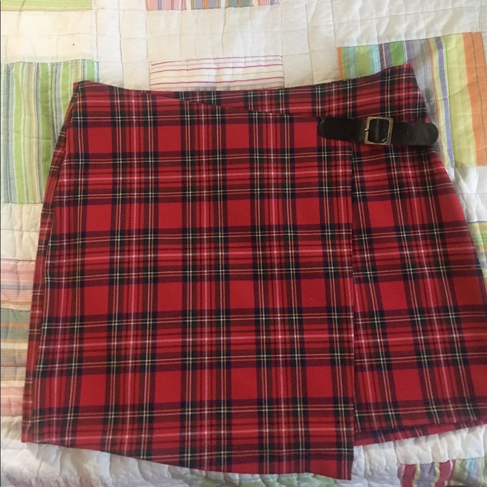 90s style plaid punk goth skirt