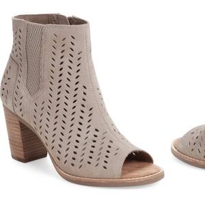 Toms Tan peep toe booties
