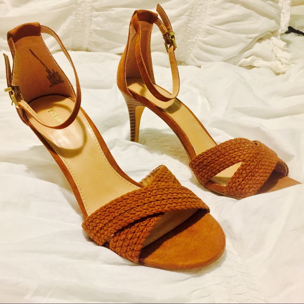 New! Ankle Strap Braided Pumps By Express