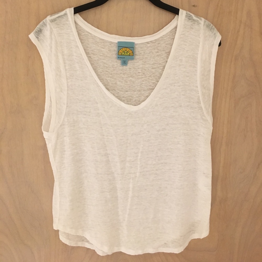 White linen C&C California tank
