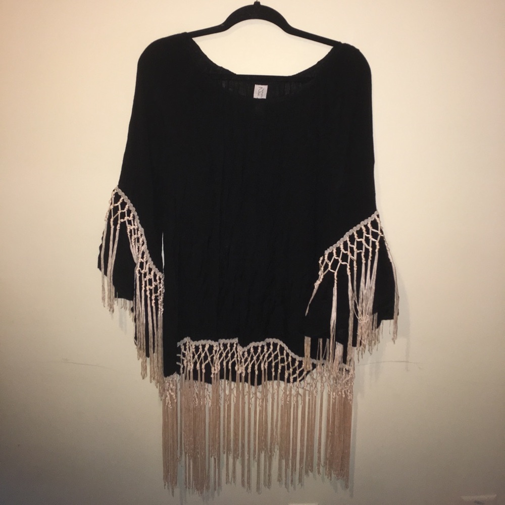 Black Fringe Tunic