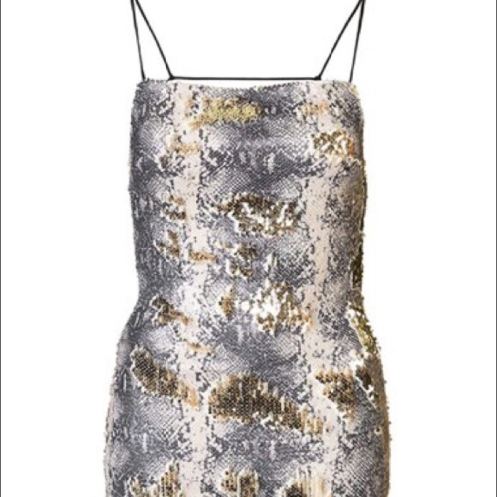 Top shop snake sequin dress / silver