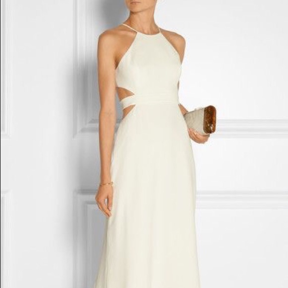 Halston Heritage Ivory Crepe Dress