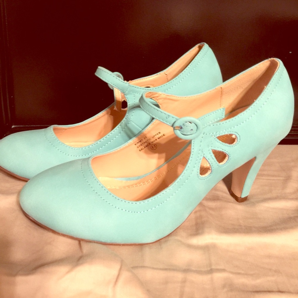 Aqua Teal Strappy Heels