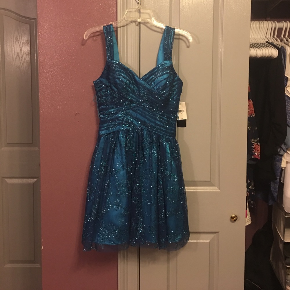Homecoming dress turquoise sparkly