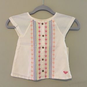 ROXY GIRL button-up embroidered blouse sz 4t