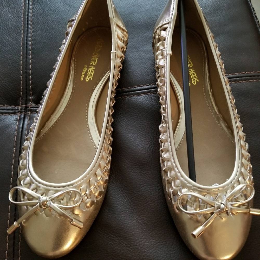 Head Over Heels By Dune Gold 'Hazza' Flat Shoes