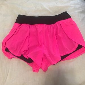 VSX neon pink running shorts with built in spandex