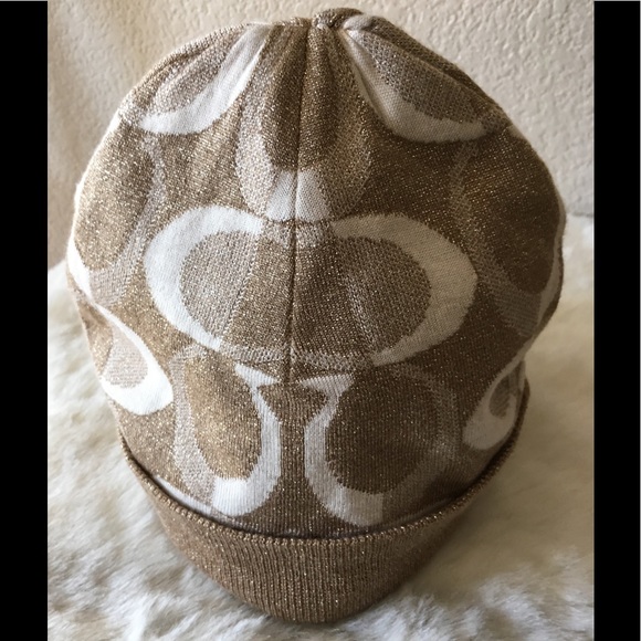 Coach Lurex Sig C Knit Cap / Beanie - Picture 3 of 5