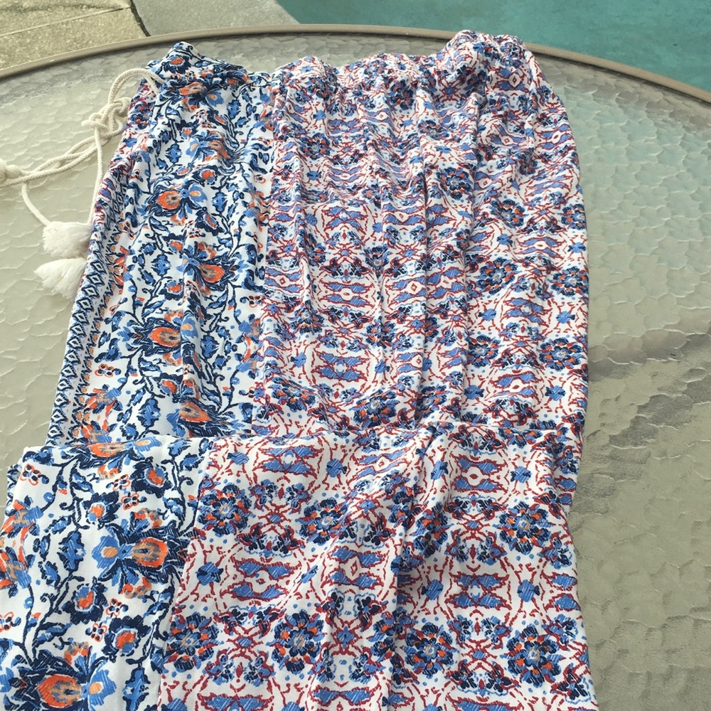 Drawstring floral pattern  pants