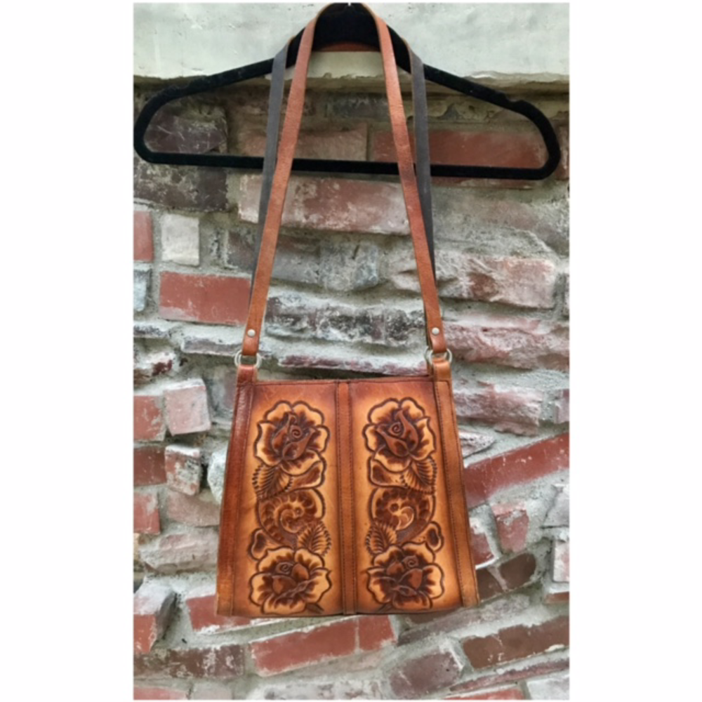 Vintage Hand-Tooled Leather Purse