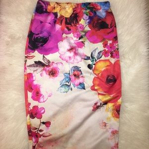 Floral pencil skirt