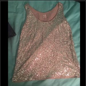 Glitter front tank top