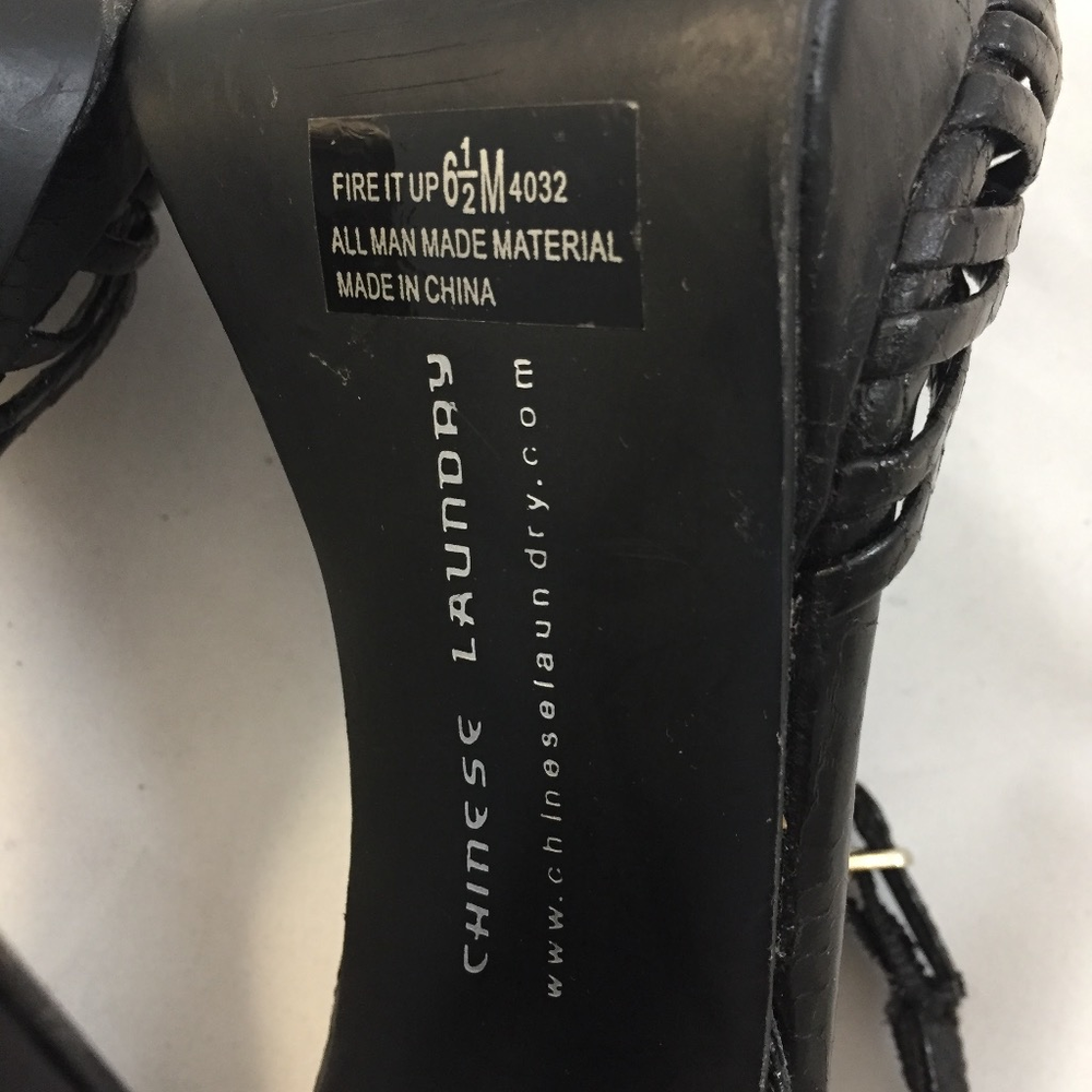 4/$20 Chinese Laundry Black Platform Heels Sz 6.5M - Picture 6 of 7