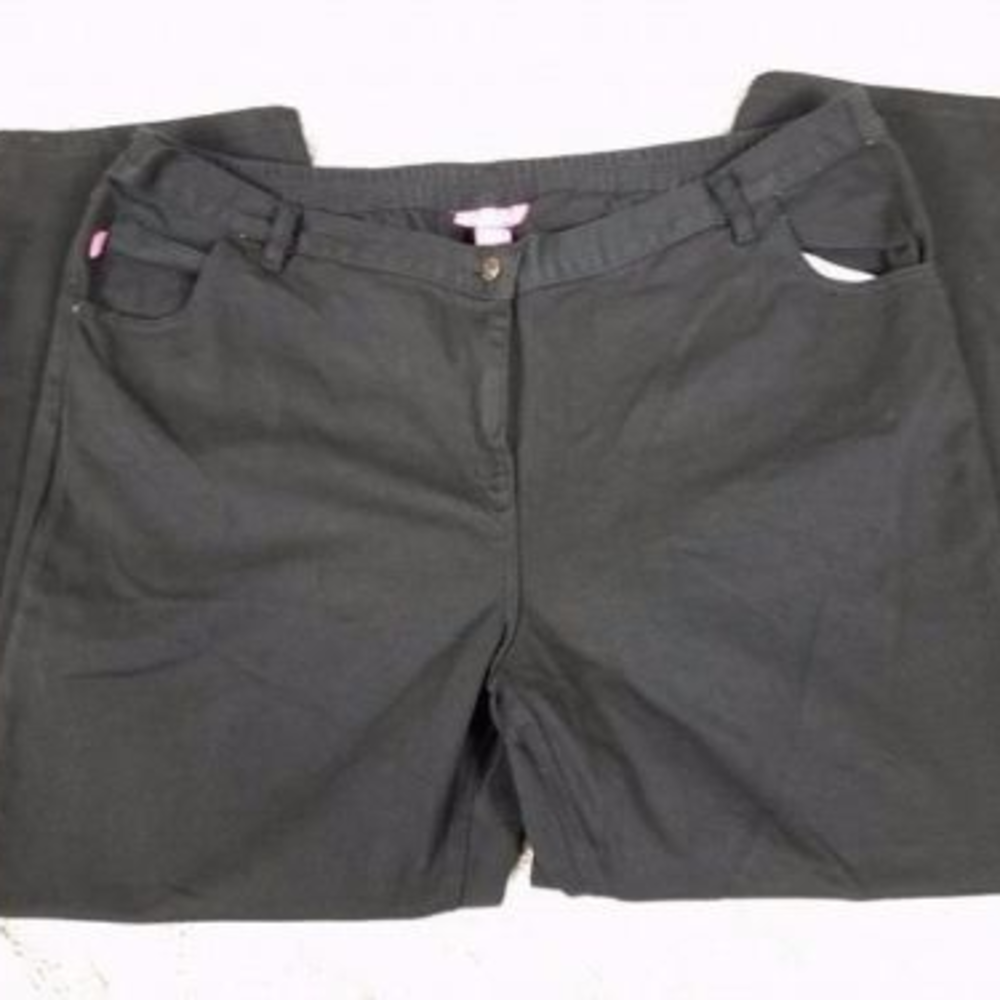 WOMAN WITHIN Women's Black jeans 100%cotton Sz 24W