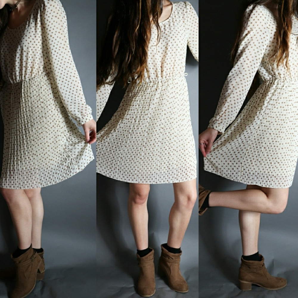 Beige Polka Dot Dress//Forever 21