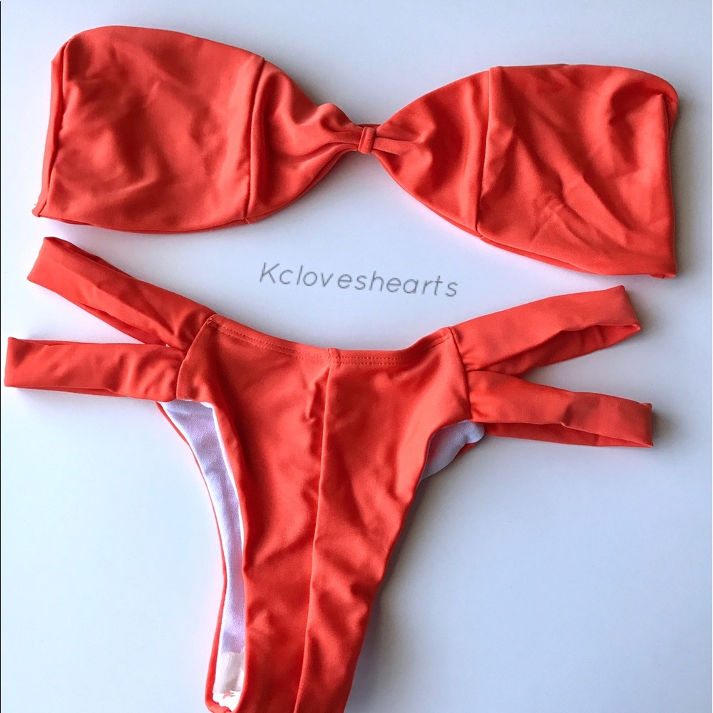 Orange Strapless Bikini - Picture 2 of 2