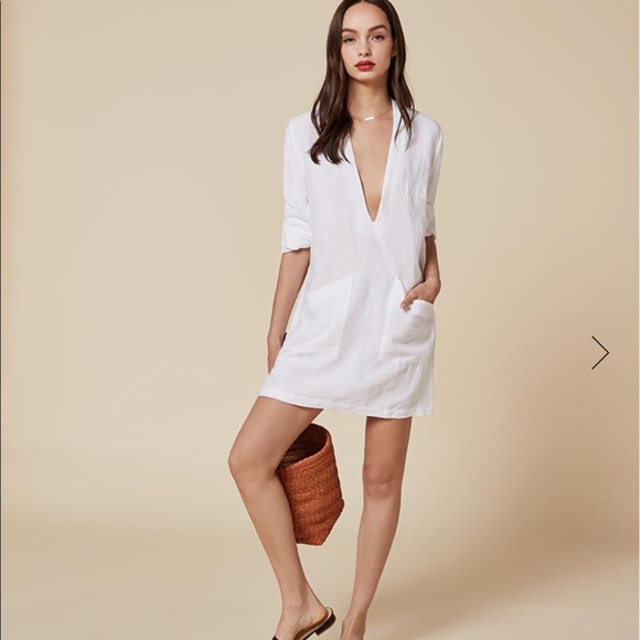 Reformation Caftan Dress in White, sz M - Picture 4 of 8