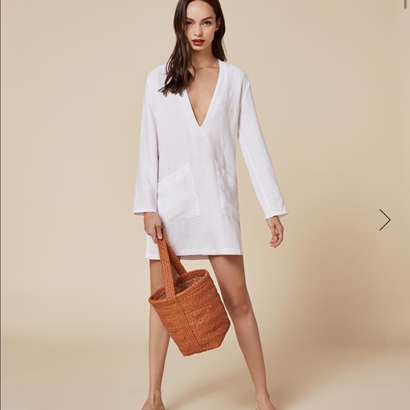 Reformation Caftan Dress in White, sz M - Picture 5 of 8