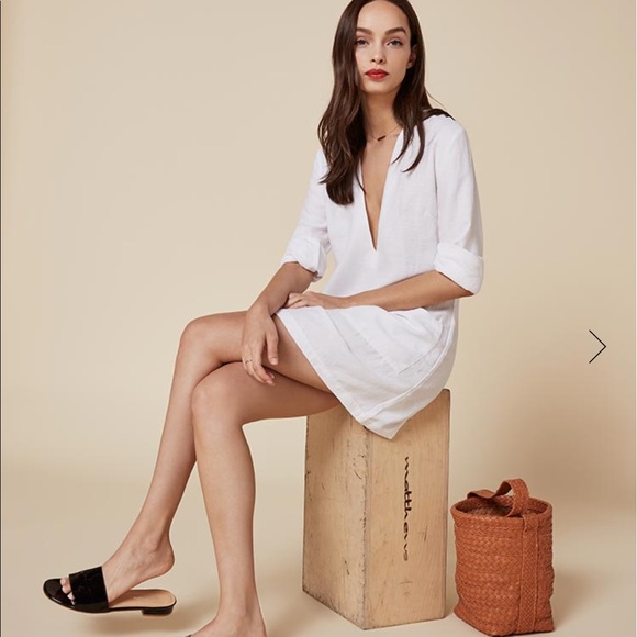 Reformation Caftan Dress in White, sz M - Picture 3 of 8