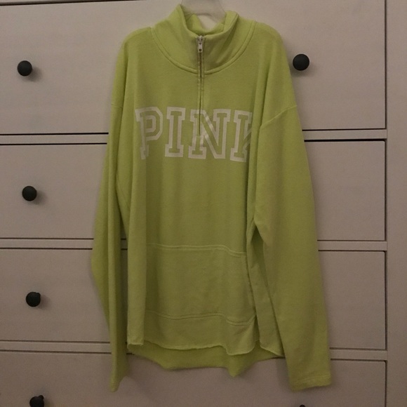 SOLD 💕 PINK Neon Yellow Half Zip - Picture 2 of 7