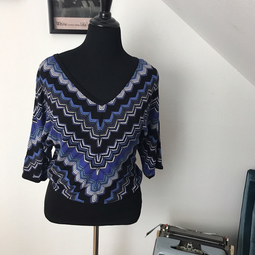 NWOT INC Blue/black top