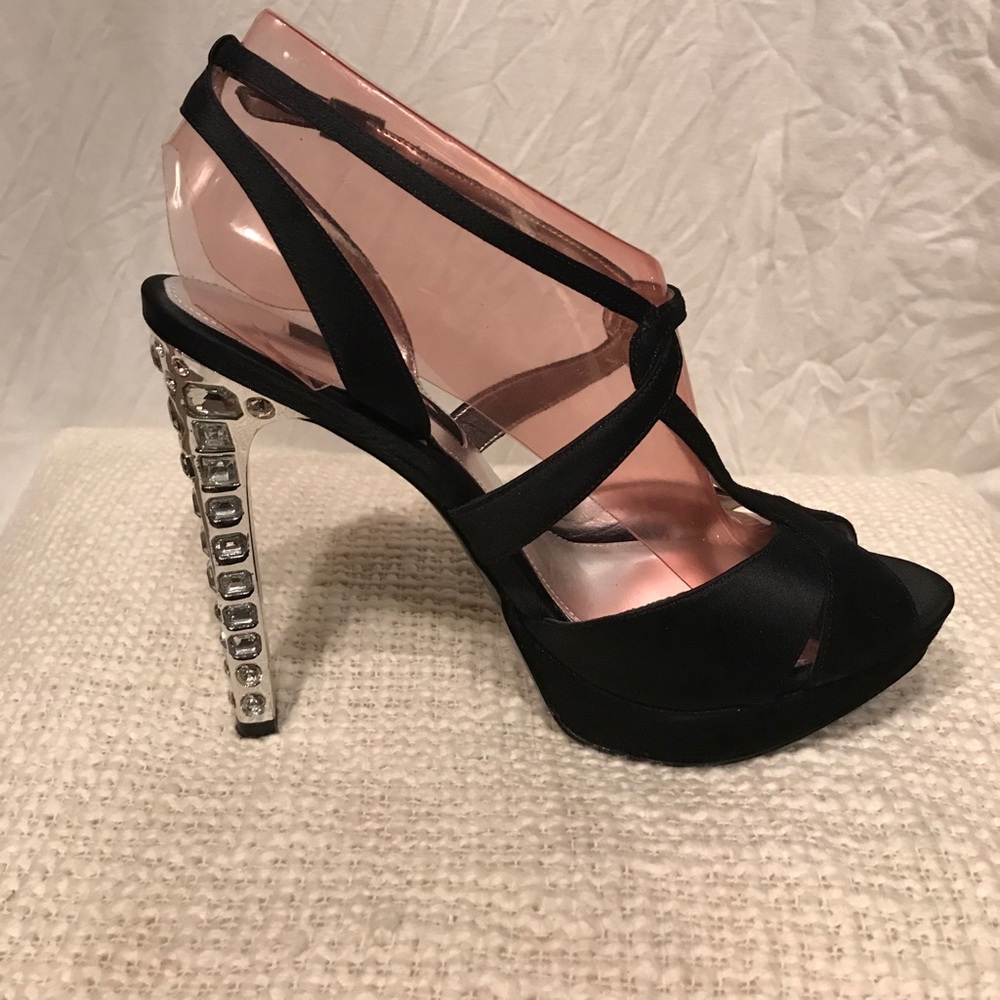 Nina Black Strappy Heel/Stiletto/Sandal