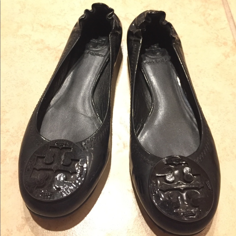 Tory Burch Reva flats size 6.5, leather, black